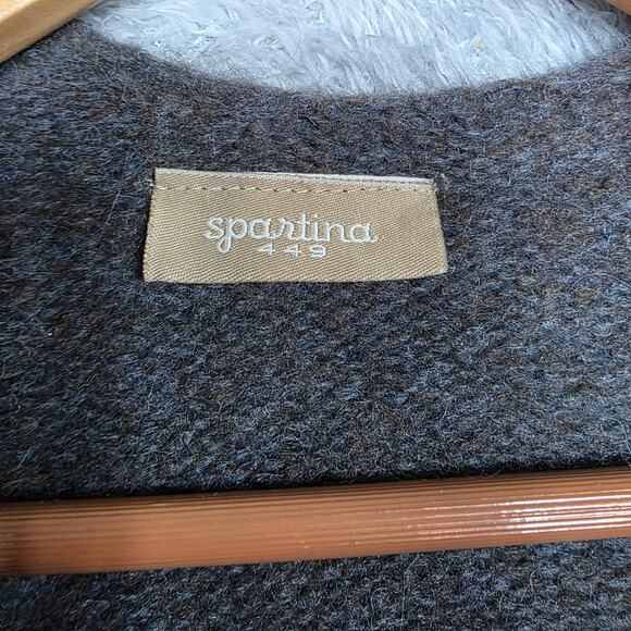 Spartina 449 Gray Fringe Alpaca Wool Shawl Poncho - Picture 6 of 8